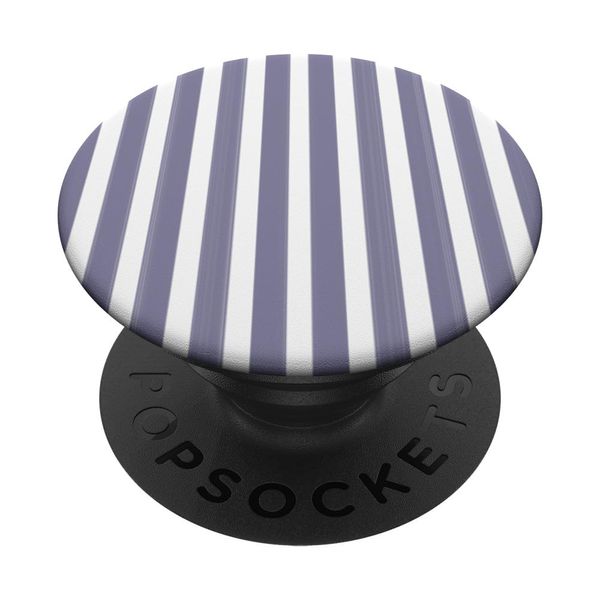 Cute Blue Grey and White Stripes Pattern Minimalist PopSockets Adhesive PopGrip