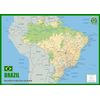 Brazil Physical Map - 23.3 x 16.5 Inches - Paper Laminated