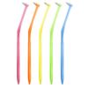 Lapis LA-001 Dental Compact Tuft Brush - Jelly, Regular, Assorted Colors (Set of 6), Awarded the Good Design Award, 1 Cap, Made in Japan