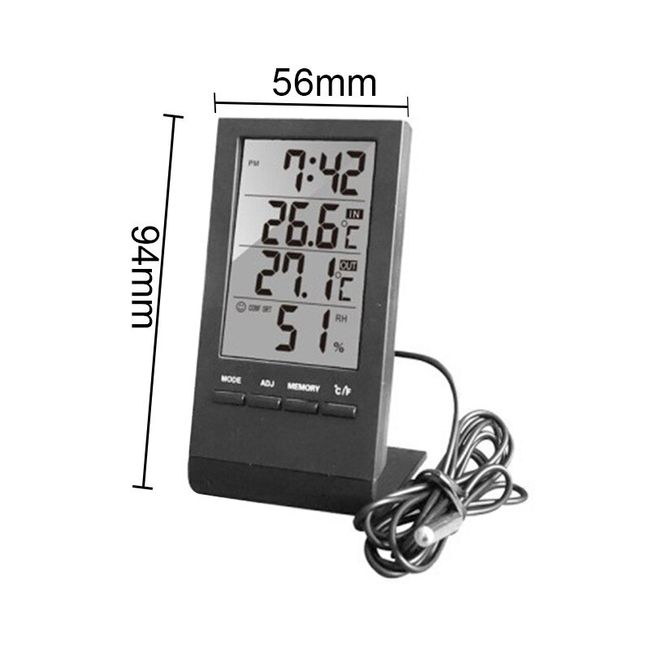 New Black Digital Room Thermometer Indoor Hygrometer Temperature Humidity A