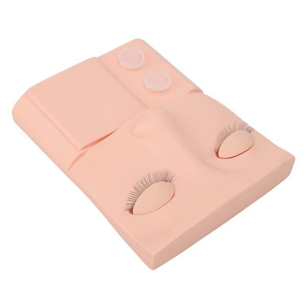 Lash Mannequin Head Replaceable Eyelid Eyelash Extension Practice Makeup Training PVC (Pink)