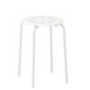 Stackable Round Stool – Sturdy Metal Frame & Plastic Seat | Space-Saving, Lightweight & Durable | Ideal for Home, Kitchen & Office – White