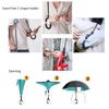 L&L® Double Layer C-Handle Inverted Upside Down Waterproof Reverse Umbrella UK (Hot pink)