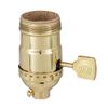 B&P Lamp® Solid Brass Polished And Lacquered Medium Base On/Off Socket With Flat Key