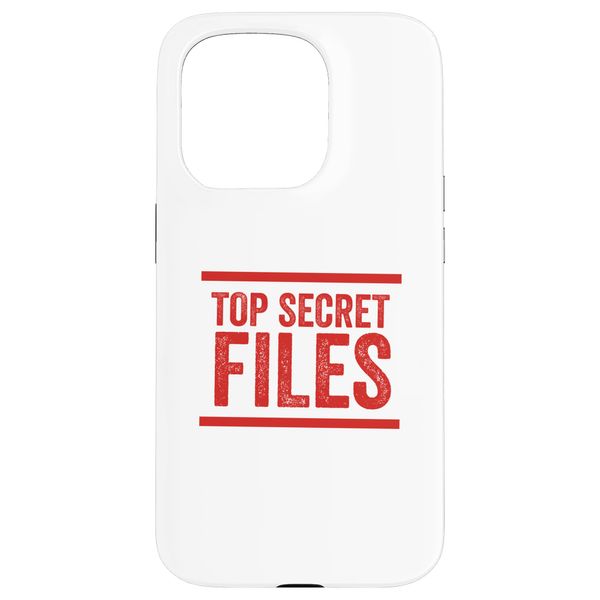 Top Secret Files For Undercover Agent Case for iPhone 15 Pro