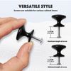 6 Pcs Round Knobs, Furniture Door Knobs, Brushed Nickel Knobs, Cabinet Knobs, Drawer Knobs, Wardrobe Knobs, Knobs, Zinc Alloy Knobs with Screws, Suitable for Drawers, cabinets, and wardrobes(Black)