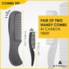 STONLI® 5" Beard and Moustache Scissors with Comb & Pouch - Small Hairdressing Scissors - Nose, Ear & Eyebrows Hair Scissors (Black)