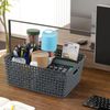 Guankan 6-Pack Plastic Weave Storage Basket Organizer, Plastic Kitchen Cupboard Storage Baskets, Grey