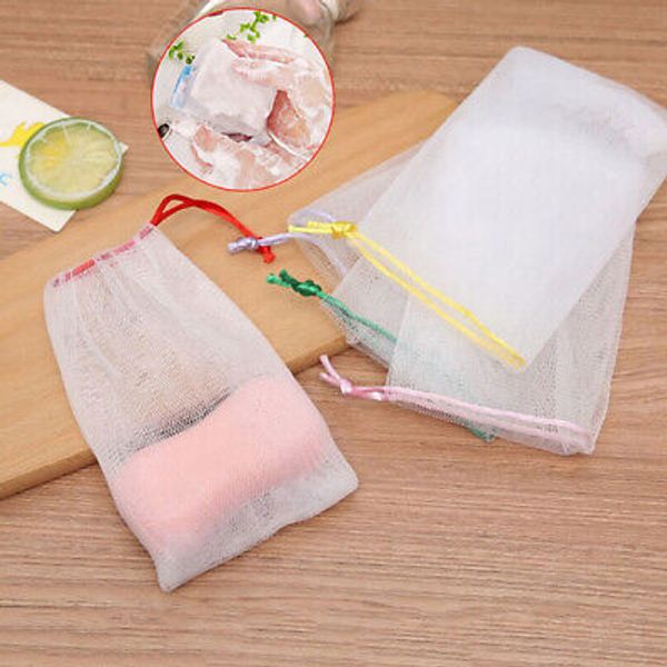 5*Soap Foaming Net Saver Bag Suds Bubbles Maker Skin Care Bath Easy Bubbl.KE