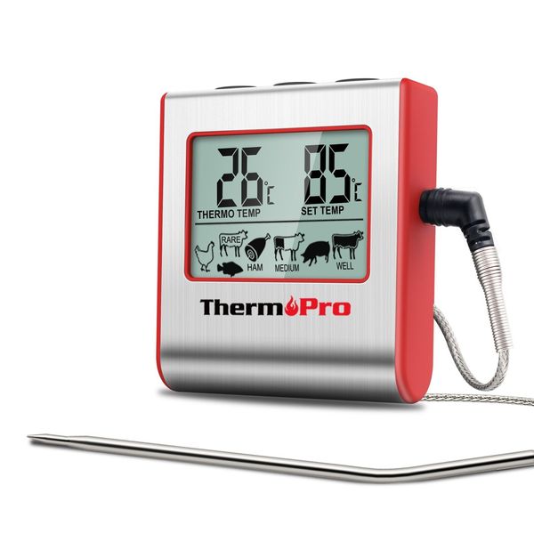 ThermoPro TP16W Digital Meat Thermometer for Cooking Smoker Oven, Large LCD