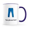 Personalised Emoji 11oz Mug Featuring Jeans Dark Purple