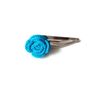 Turquoise rose hair clip accessory azure barrette