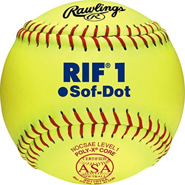 Rawlings | Official RIF 1 Sof-Dot Fastpitch Softball | 11" ASA | SR11RYSA | 12 Count, Multicolor