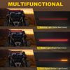 MICTUNING UTV Tail Light Strip Waterproof with Amber Left & Right Turn Signal