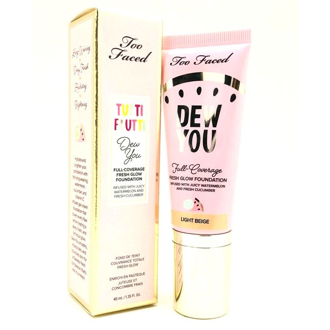 Too Faced Tutti Frutti Full-Coverage Fresh Glow Foundation#Light Beige1.35oz,NIB