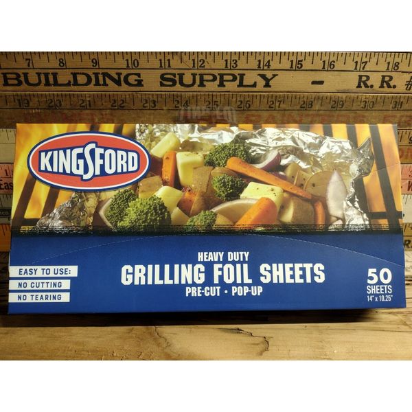 Kingsford Heavy Duty 50 Pre-Cut Grilling Aluminum Foil Sheets for BBQ 10"x10. 5"