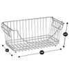 Smart Design Stacking Baskets Organizer Medium Steel (12.63 x 5.5 Inch) [2 Pack]