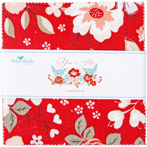 You & Me Riley Blake 5-inch Stacker, 42 Precut Fabric Quilt Squares by Sandy Gervais