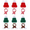 Skystuff Mini Santa Hats Set, 6 PCS Mini Christmas Hats with 6 PCS Mini Scarf Mini Knit Hats Wine Bottle Covers Table Decor Cutlery Holders Champagne Cover Finger Hats Xmas Decoration, S