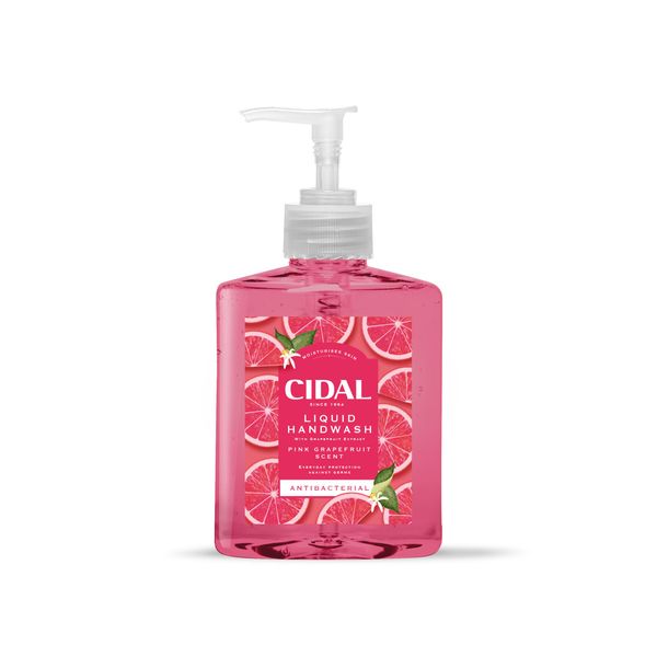 Cidal Pink Grapefruit Handwash, antibacterial, uplifting fresh grapefruit scent, 250ml