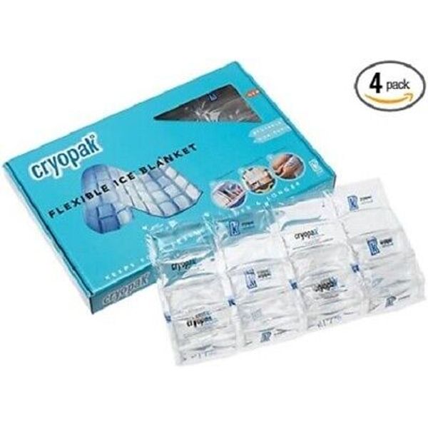 Cryopak 4 Large Multi Purpose Reusable 12x17 Non Toxic Ice Blanket Freeze
