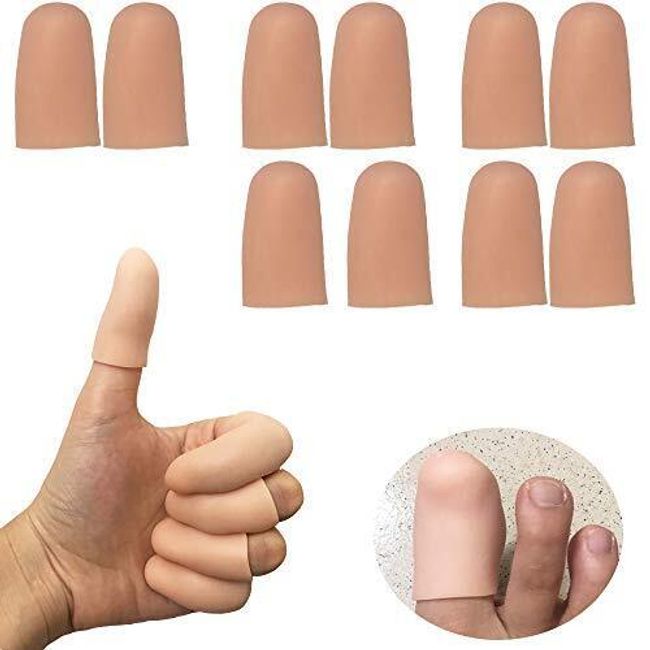 Gel Finger Protectors Caps Silicone Fingertips 10 Count (Pack of 1)