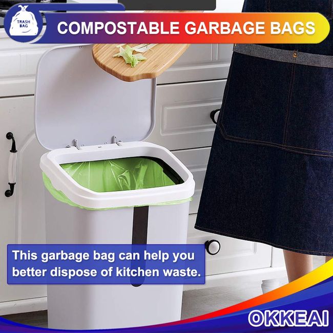 Compostable Trash Bags, 3 Gallon Biodegradable Small Garbage Bags Green  Wastebas
