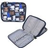 Teamoy Crochet Hook Case - Empty Organizer with Multiple Pockets for Needles & Knitting Accessories, Cats Blue