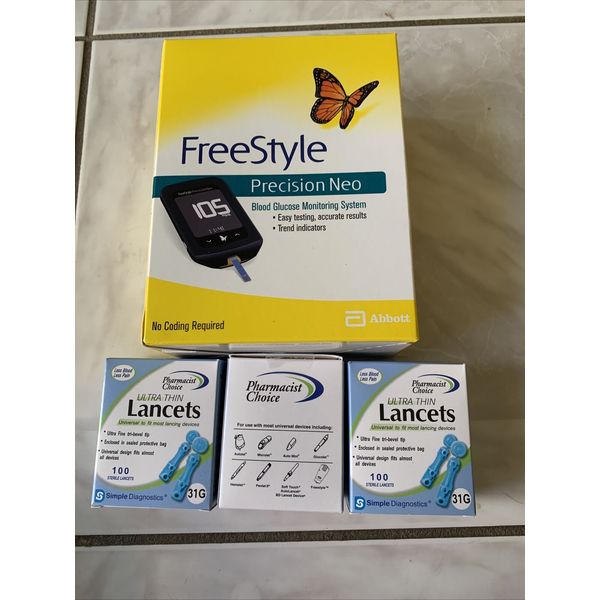 FreeStyle Precision Neo Diabete Meter/Blood Glucose Monitoring and 300 lancets