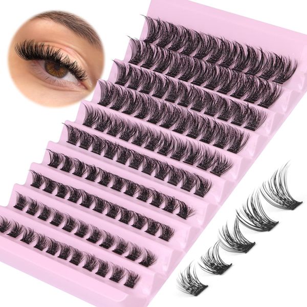 Wimpern Extensions, 120 Pcs Künstliche Set Fake Lashes DIY Individual Cluster Eizelne Eyelash at Home 8-16mm von Lvmixwig