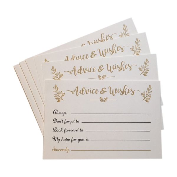 Advice and Wishes Cards - Great for the Bride and Groom, New Mr and Mrs, Baby Shower, Bridal Shower, Wedding Shower, Graduation Party, Anniversary, Retirement Party, Reception (pack of 25 cards)