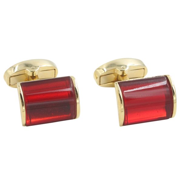 AUSCUFFLINKS 40th Anniversary Ruby Wedding Gift Husband | Cufflinks Gold Edge Red Cuff Links