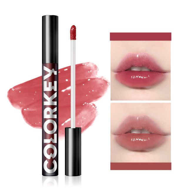 COLORKEY Lip Gloss Mirror Series, Hydrating Lip Gloss with Essential oil, High Shine Glossy Lip Tint, Hydrated & Fuller-looking Lips, Long-Lasting Liquid Lipstick (R714)