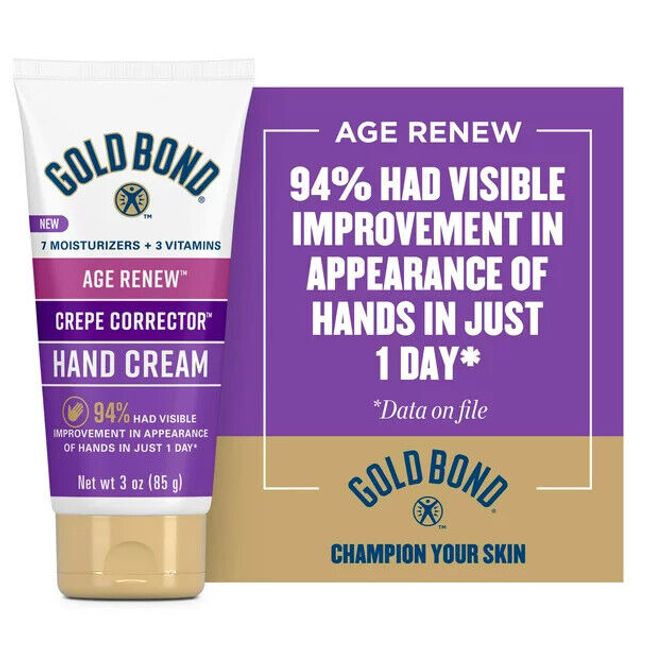 Gold Bond Age Renew Crepe Corrector Hand Cream, Replenishing & Smoothing Formula