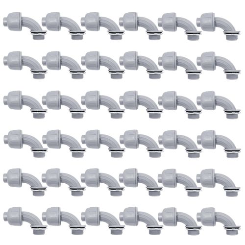 Wocloer 1/2 inch Liquid Tight Connector PVC Flexible Conduit Connector,90 Degree UL Listed Liquid Tight Conduit Fittings (32 Pack)