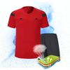 SHINESTONE Men’s Soccer Short Sleeves Referee Jersey (Red, Medium)