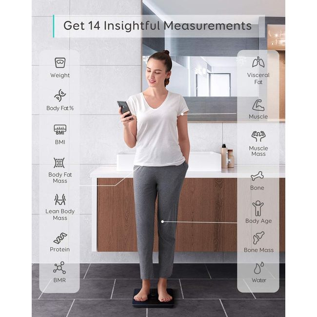 eufy Smart Scale P2 Digital Bathroom Scale with Wi-Fi Bluetooth15  Measurements Including Weight, Body Fat BMI 50 g/0.1 lb