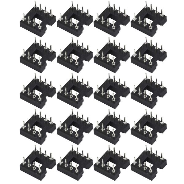 HAMILO 8 Pin IC Socket Straight Pin DIP Board Socket Circuit 20 Piece Set