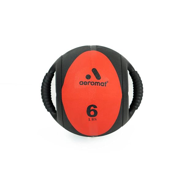 Aeromat Dual Grip Power Medicine Ball, 9cm/6-Pound, Black/Orange