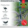 Sterling 1810 AK 18mm Heavy Duty Armoured Locking Cable, Black