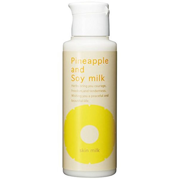 Suzuki Herb Laboratories Pineapple Soy Milk Skin Milk, 3.4 fl oz (100 ml) (Formulated with Hyaluronic Acid, Collagen, Olive Oil, After Hair Removal, After Hair Removal, Unwanted Hair Care) (1 Bottle)