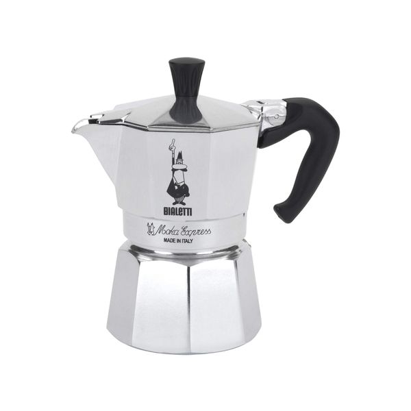 Bialetti - Moka Express: Iconic Stovetop Espresso Maker, Makes Real Italian Coffee, Moka Pot 3 Cups (4.3 Oz - 130 Ml), Aluminium, Silver