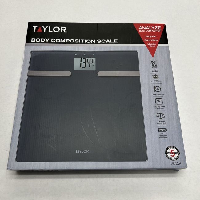 Glass Body Composition Personal Scale Blue - Taylor