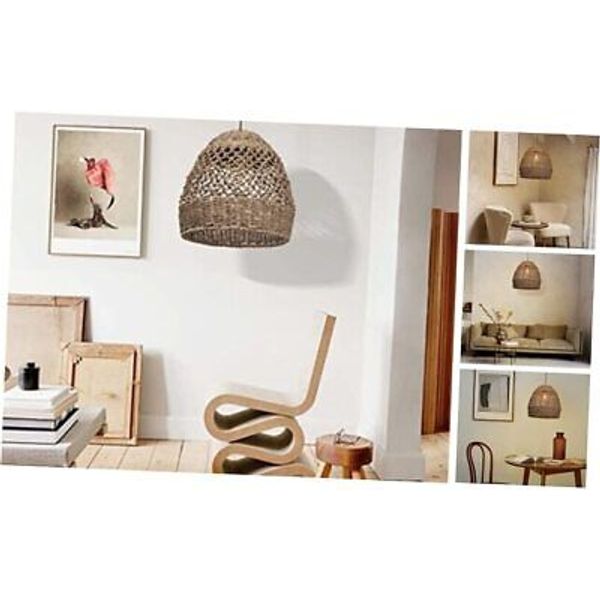 Rattan Woven Pendant Light for Kitchen Island, Hand-Woven Ceiling 40cmx40cm