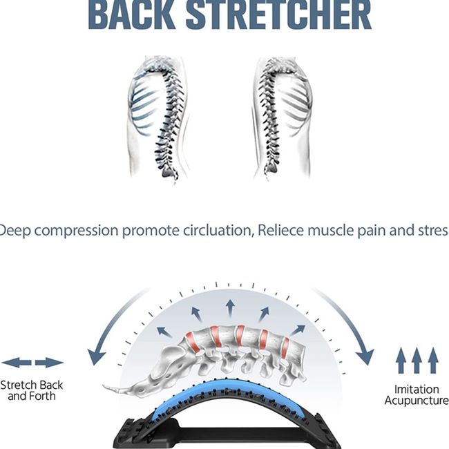 Back Stretcher, 3 Level Adjustable Back Neck Massager Upper