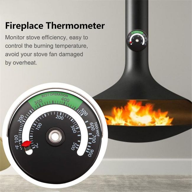 Wood Stove Thermometer - Magnetic Stove Temperature Gauge - Stove