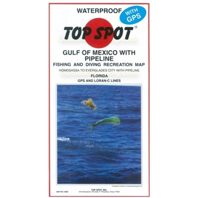 Top Spot Fishing Map from West Coast Florida Offshore Homosassa to Everglades City