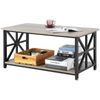 40" Farmhouse Coffee Table Rectangle Table with Open Storage Compartment
