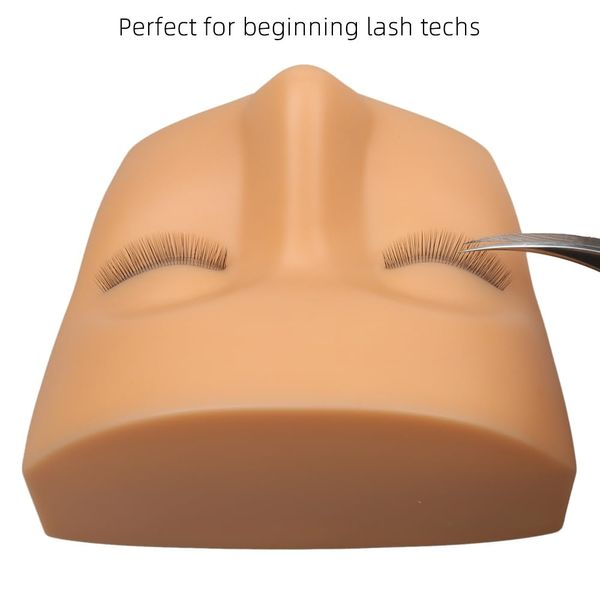 Lash Mannequin Head Lash Doll Head Eyelids for Lash Practice Lash Mannequin Eyelash Mannequin Head (Yellow Color)