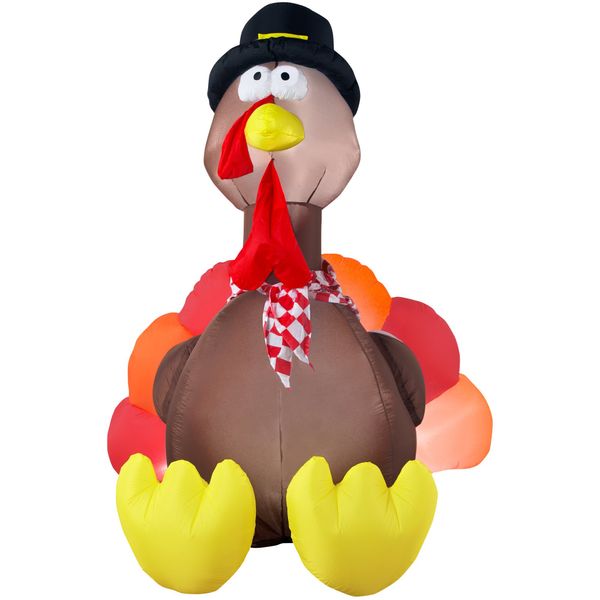 Gemmy Airblown Inflatable Original Turkey - Indoor Outdoor Holiday Decoration, 6-Foot Tall